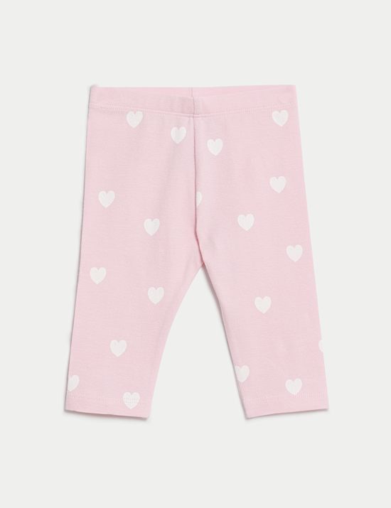 Cotton Rich Heart Leggings (0-3 Yrs)