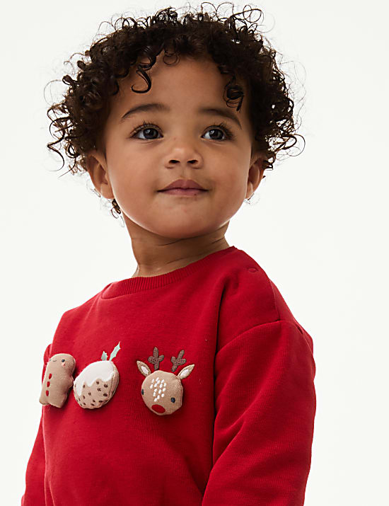 Εμπριμέ σύνολο φούτερ με υψηλή περιεκτικότητα σε βαμβάκι (0-3 ετών), σετ των 2