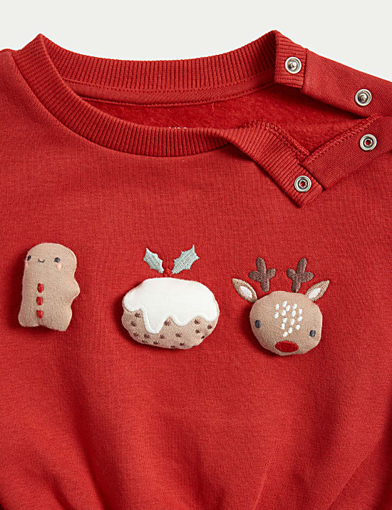 Εμπριμέ σύνολο φούτερ με υψηλή περιεκτικότητα σε βαμβάκι (0-3 ετών), σετ των 2