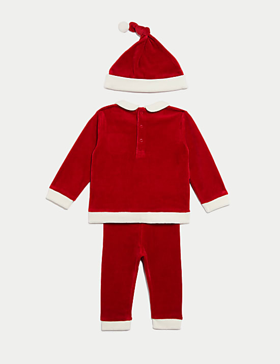 3pc Cotton Rich Christmas Santa Outfit (0-3 Yrs)