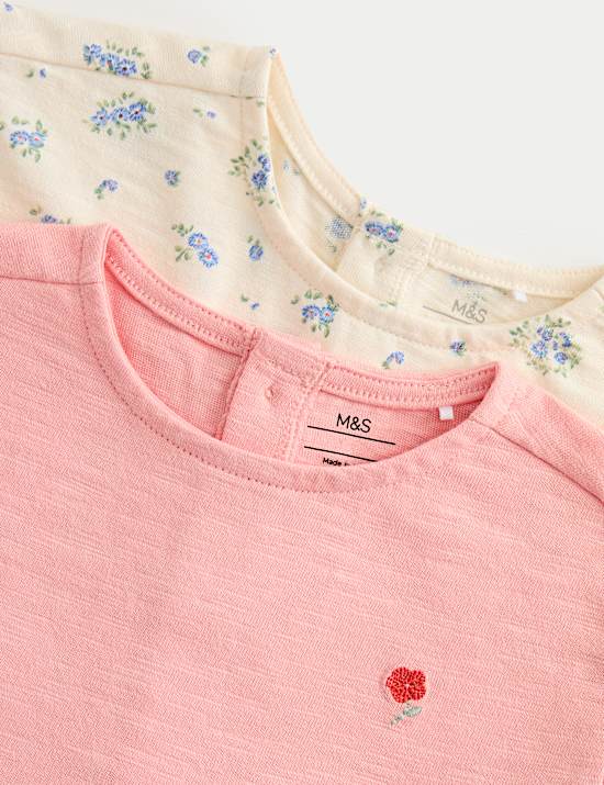 Set van 3 puur katoenen outfits met korte broeken en topjes (0-3 jaar)