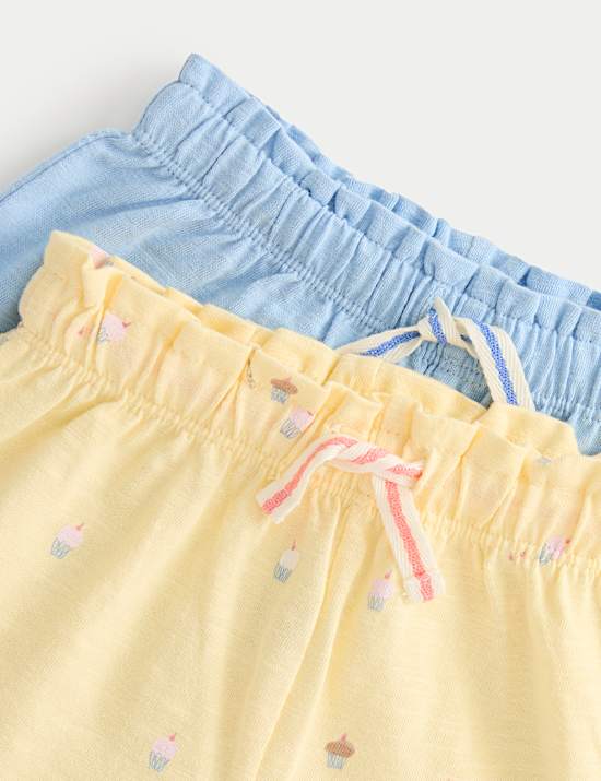 Set van 3 puur katoenen outfits met korte broeken en topjes (0-3 jaar)