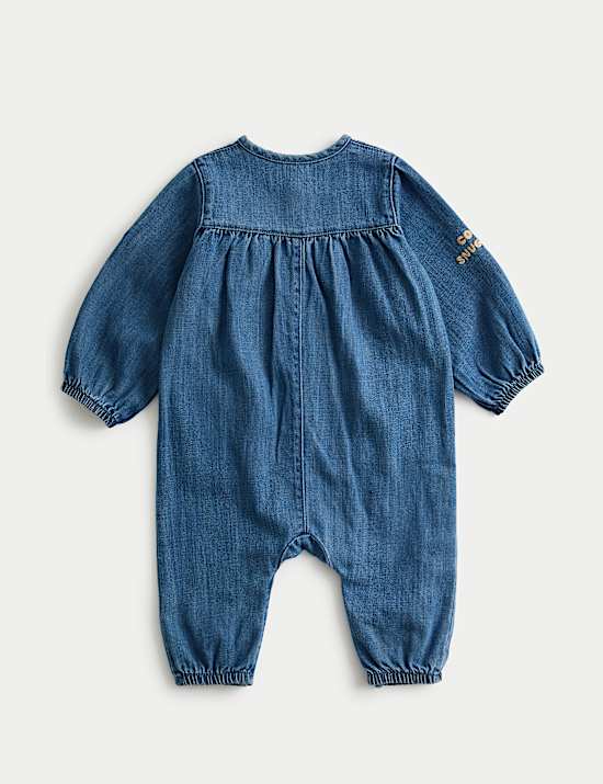 Combinaison en jean de coton et modal mélangés (jusqu’au 3 ans)