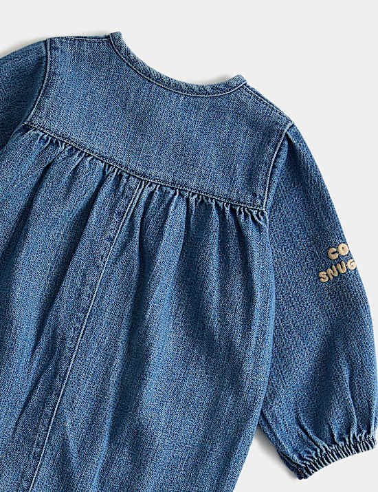 Combinaison en jean de coton et modal mélangés (jusqu’au 3 ans)