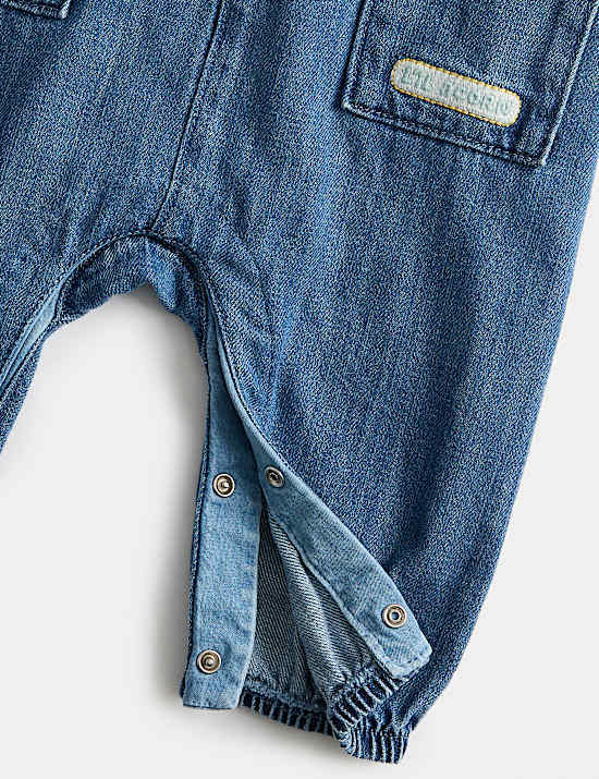 Combinaison en jean de coton et modal mélangés (jusqu’au 3 ans)