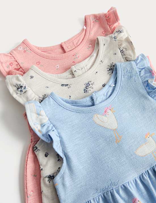 Set van 3 zuiver katoenen rompertjes (0-3 jaar)