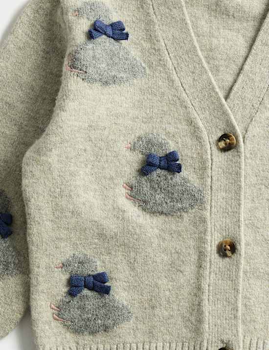 Cardigan en maille à imprimé canard (jusqu'au 3 ans)