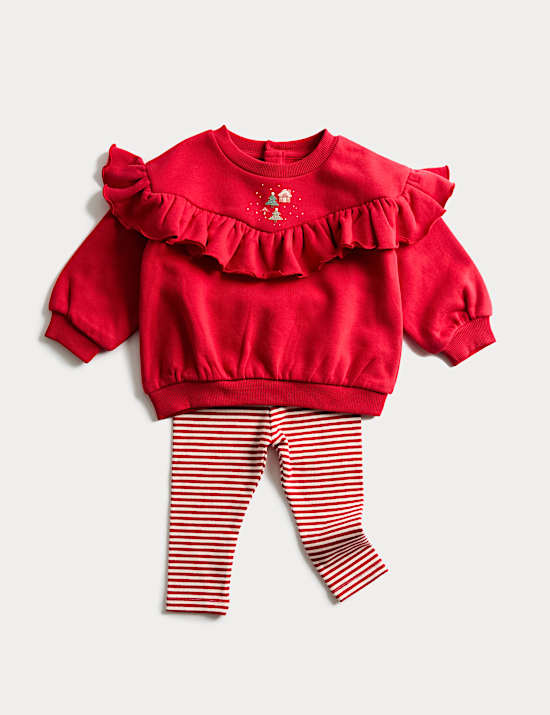 2pc Cotton Rich Christmas Outfit (0-3 Yrs)