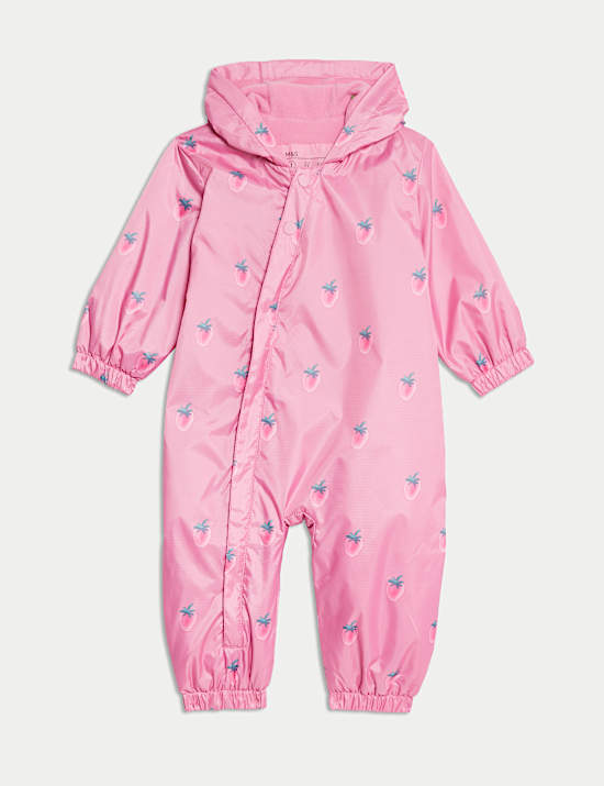 Strawberry Hooded Puddlesuit (0-3 Yrs)