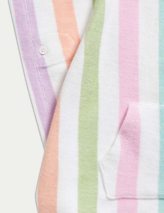 Pure Cotton Towelling Striped Poncho (0-36 Mths)