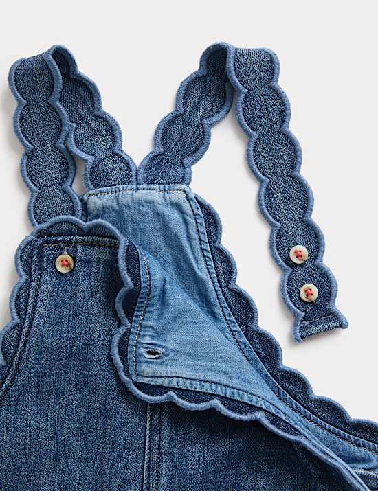 Denim Scalloped Dungarees (0 Months-3 Years)