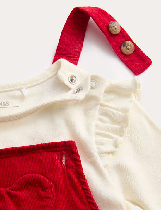 Ensemble 3 pièces en coton robe de Noël et collants