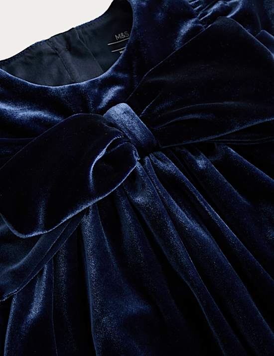 2pc Velvet Bow Dress with Tights (0-6 Yrs)