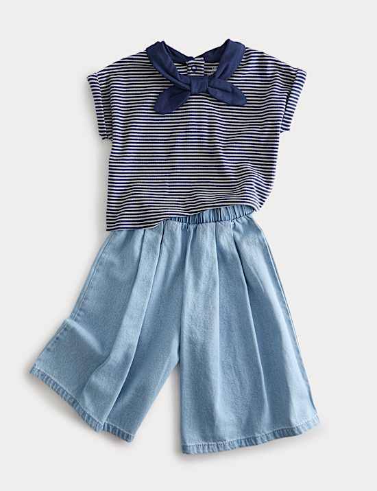 2 Piece Striped Top and Culottes Outfit (0-36 Months)