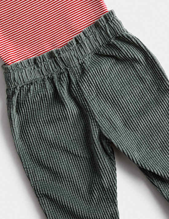 3pc Cotton Blend Christmas Cardigan Outfit (0-3 Yrs)