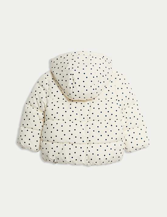 Spotted Padded Hooded Lightweight Coat (0-3 Yrs)