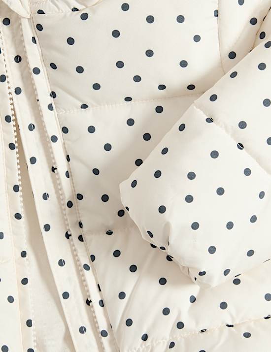 Spotted Padded Hooded Lightweight Coat (0-3 Yrs)