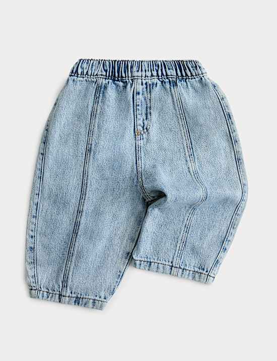 Pure Cotton Barrel Jeans (0-5 Yrs)