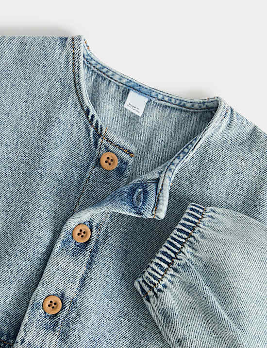 Denim overall van puur katoen (0-3 jaar)