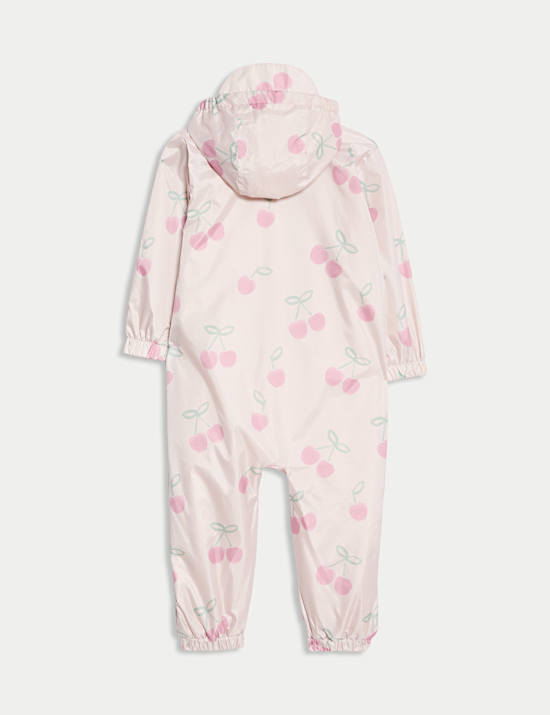 Cherry Print Puddlesuit (0-3 Yrs)