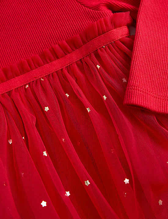 Cotton Rich Star Detail Dress