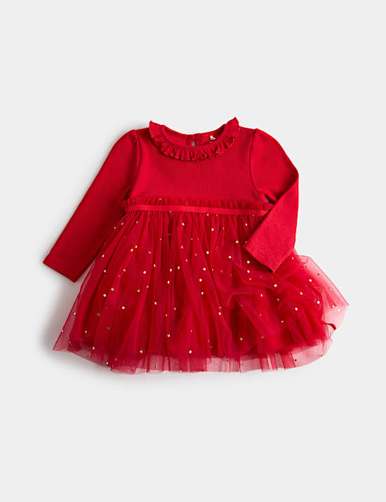 Cotton Rich Star Detail Dress