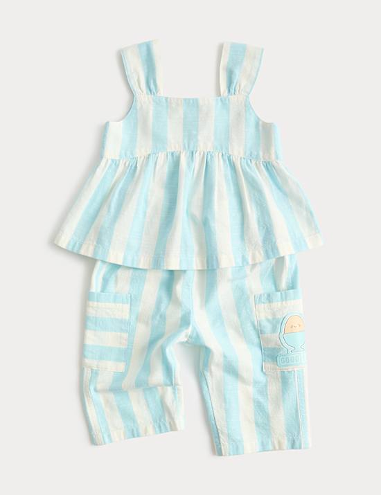 2 Piece Pure Cotton Striped Top & Trousers (0-5 Yrs)