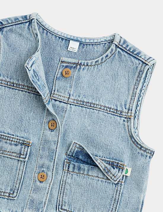 Pure Cotton Denim Gilet (0-2 Yrs)