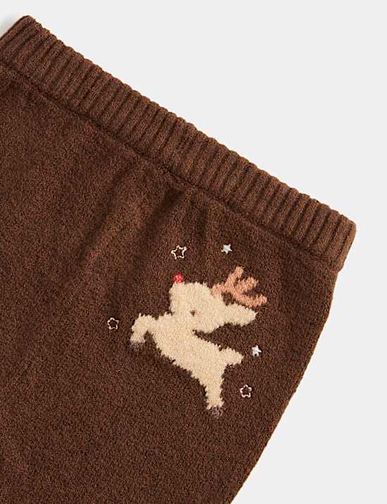 2pc Cotton Rich Knitted Reindeer Outfit (0-3 Yrs)