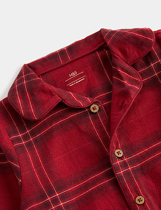 Pure Cotton Christmas Checked Romper