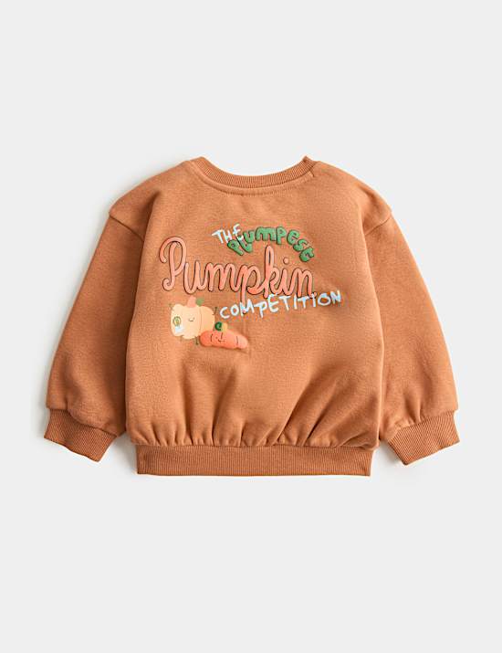 Cotton Rich Halloween Pumpkin Sweatshirt (0-5 Yrs)