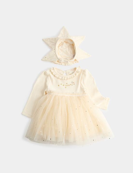 Lot de 2 pi&egrave;ces robe en coton avec serre-t&ecirc;te &agrave; motif &eacute;toiles (jusqu&rsquo;au 3 ans)