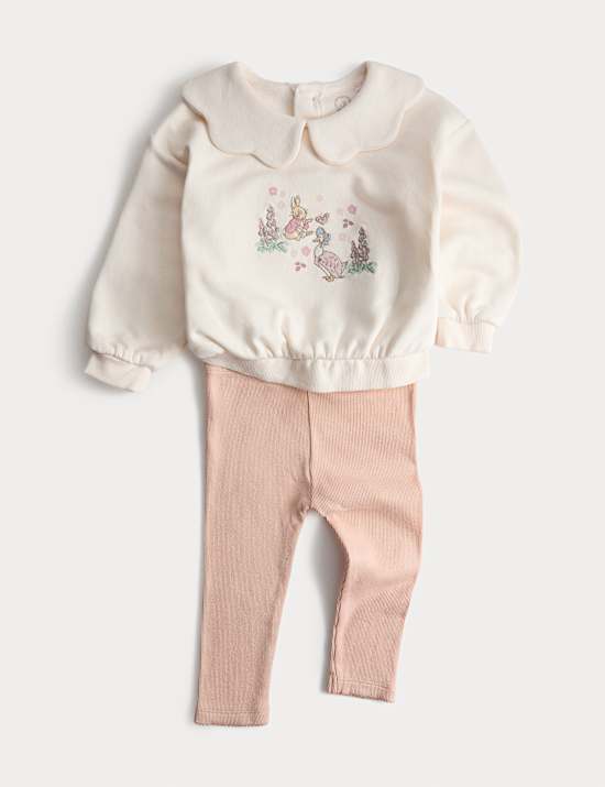 2pc Cotton Rich Peter Rabbit™ Collar Sweat Outfit (0-3 Yrs)