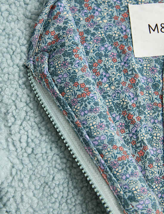 Borg Floral Trim Jacket (0-5 Yrs)