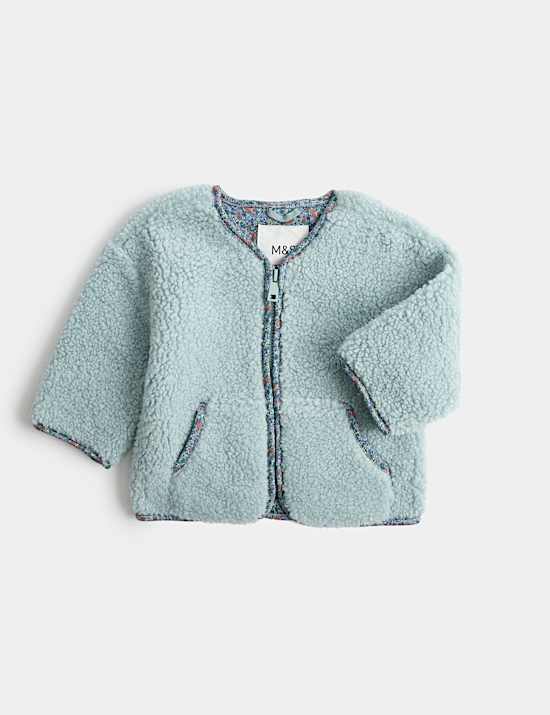 Borg Floral Trim Jacket (0-5 Yrs)