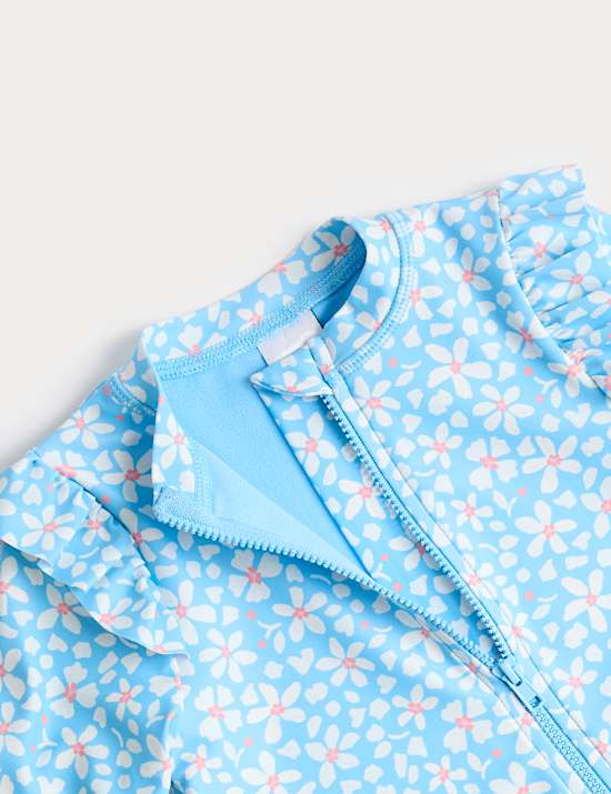 2 Piece Daisy All In One Swimsuit and Hat (0-5 Yrs)