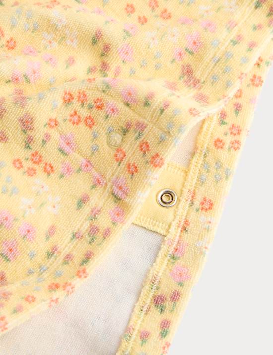 Pure Cotton Ditsy Floral Towel Poncho (0-3 Yrs)