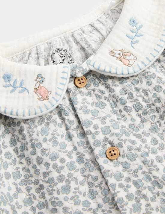 Pure Cotton Peter Rabbit&trade; Floral Outfit (1-3 Yrs)