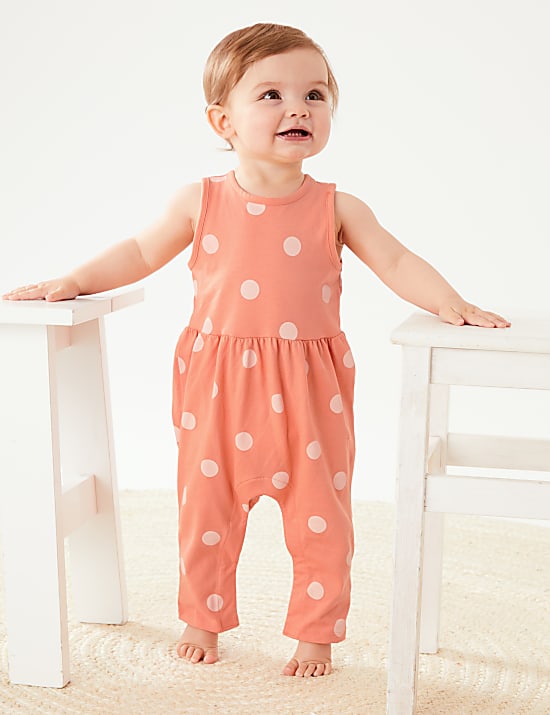 Pure Cotton Polka Dot Romper