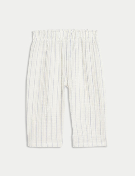 Pure Cotton Striped Floral Outfit (0-6 Yrs)