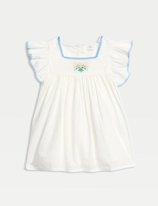 Pure Cotton Embroidered Dress (0-3 Yrs)