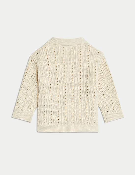 Pure Cotton Knitted Cardigan (0-3 Yrs)