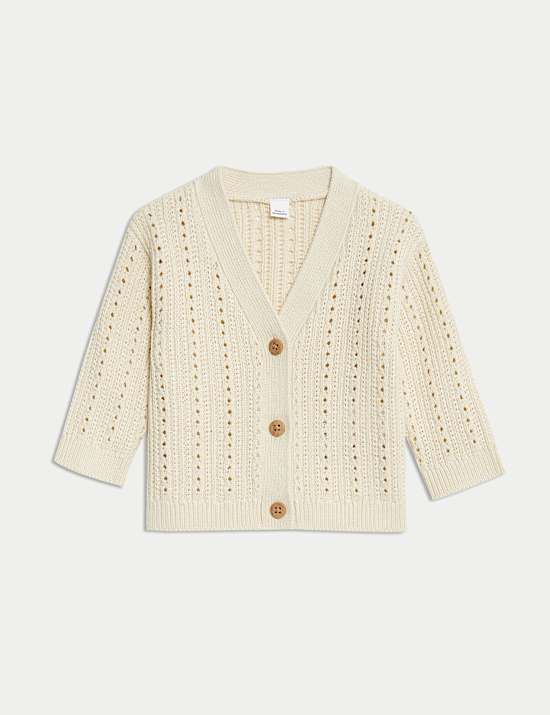 Pure Cotton Knitted Cardigan (0-3 Yrs)