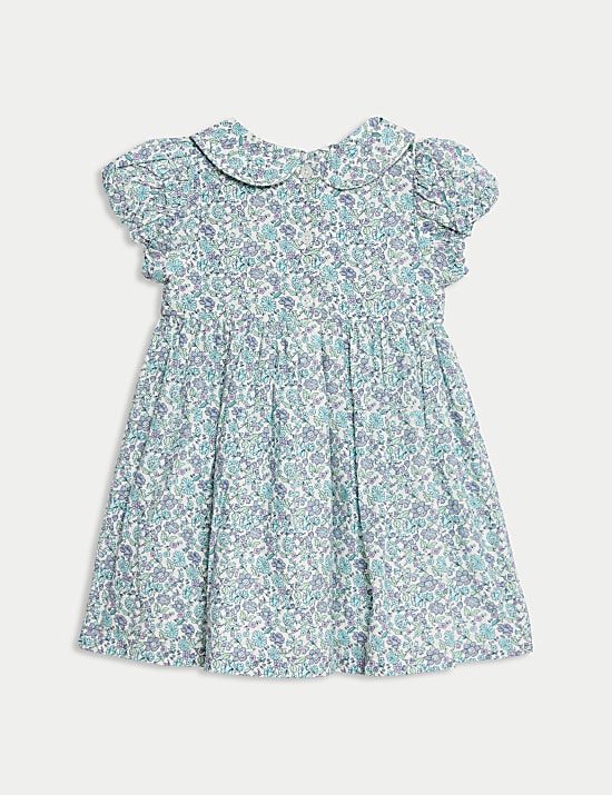Pure Cotton Floral Dress (0-3 Yrs)