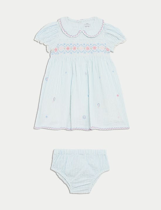 2pc Pure Cotton Embroidered Outfit (0-6 Yrs)