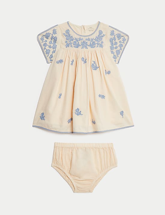 2-teiliges Outfit aus reiner Baumwolle mit Stickerei (0–6 J.)