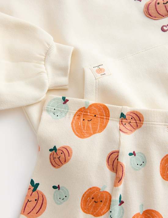 2pc Cotton Rich Pumpkin Outfit (0-3 Yrs)