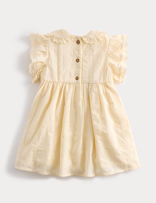 Pure Cotton Embroidered Collar Dress (0-5 Yrs)