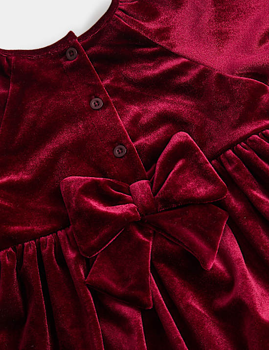 Puff Sleeve Velvet Dress (0-5 Yrs)