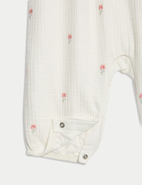 Pure Cotton Floral Romper with Bow Straps (0 Mths-3 Yrs)